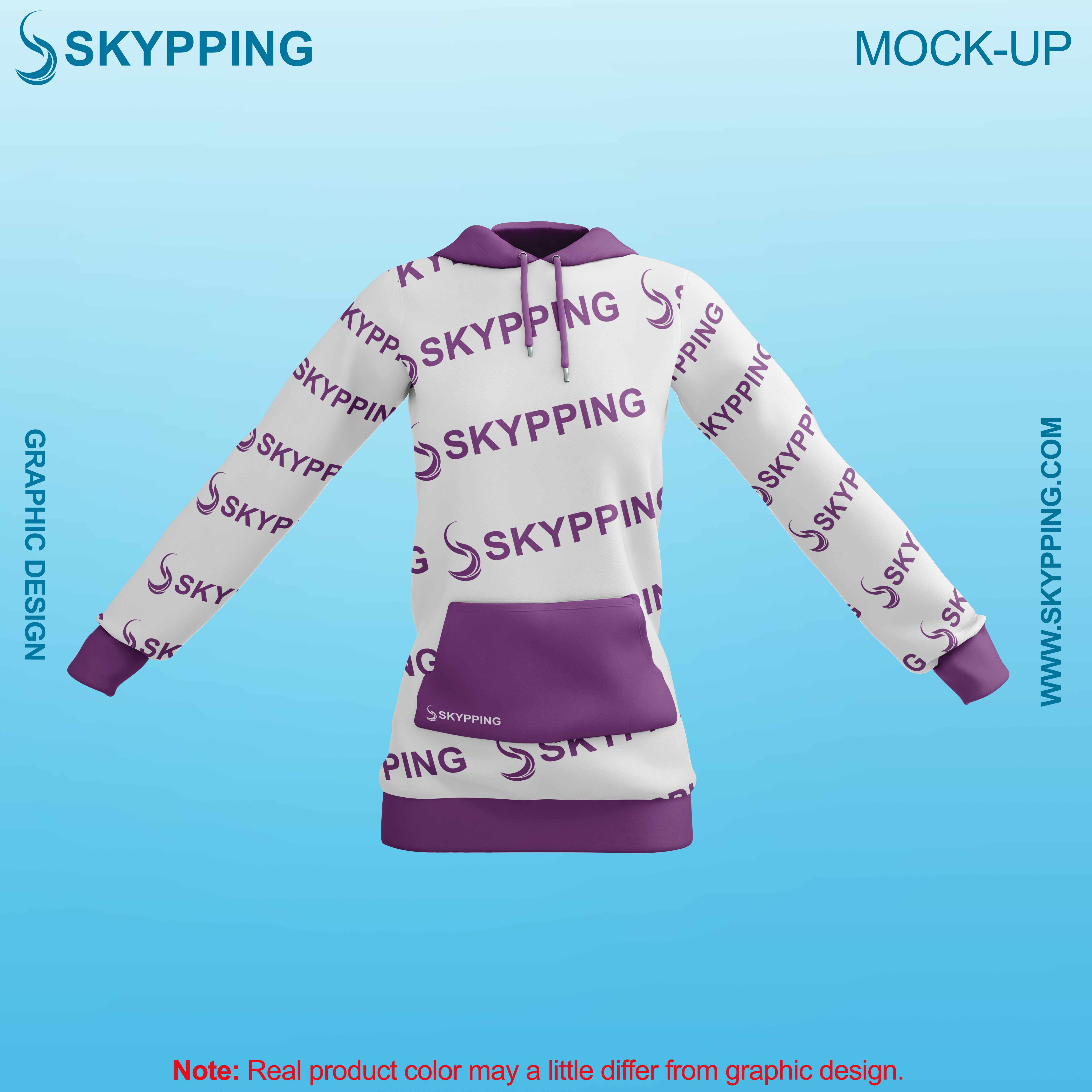 White Combo Pull Over Hoodie with Kangroo Pockets for Women